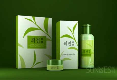 姬泉化妝品綠茶系列包裝設計方案